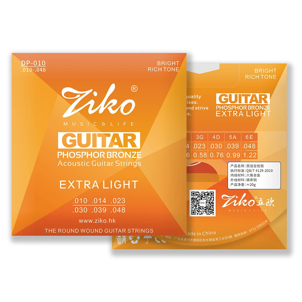 

ZIKO DP-010 Acoustic Guitar Strings Steel Core Phosphor Copper Acoustic Guitar String Instruments Folk Guitar Parts & Accessory