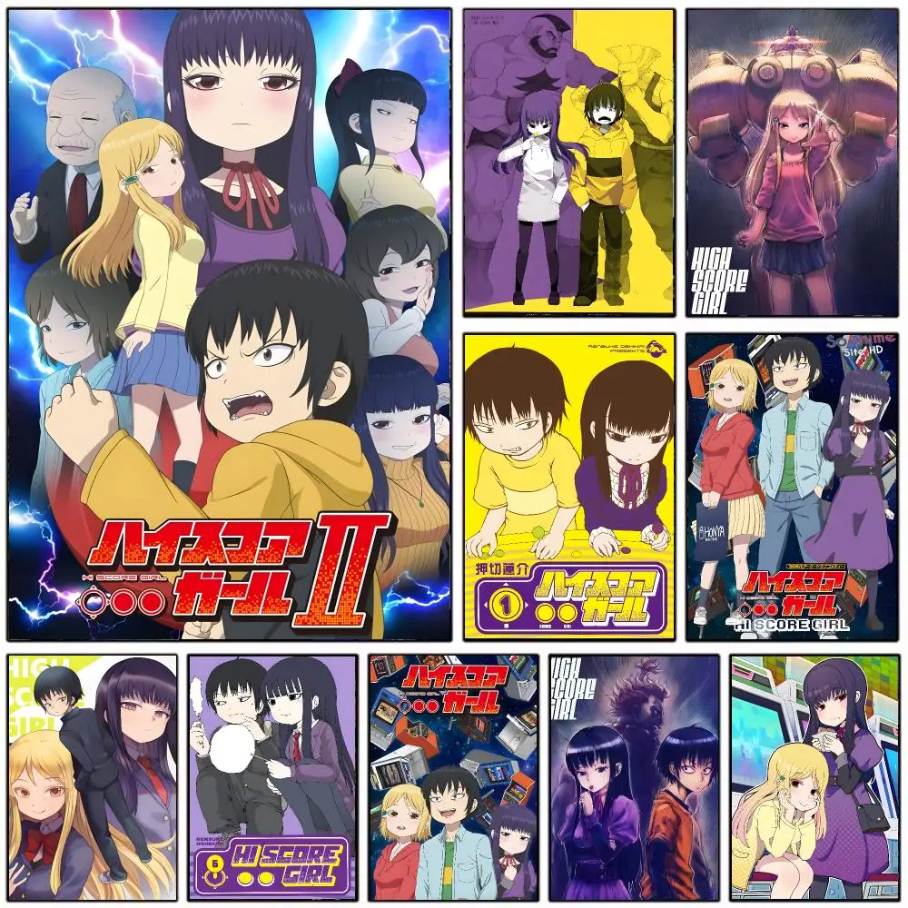 Retro Game H-Hi Score Girl Poster Wall Art Print Decorative Mural Home Decor Gift Unframed