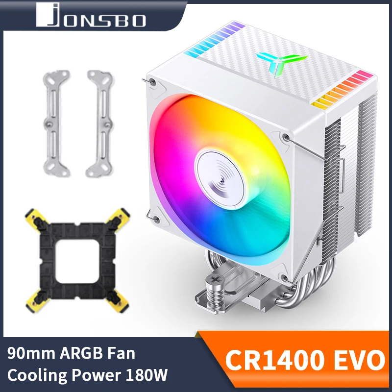 

Кулер для процессора JONSBO CR1400 EVO, 4 тепловые трубки, ARGB PWM, воздухоохладитель для LGA1700 1200 115X AM4 AM5