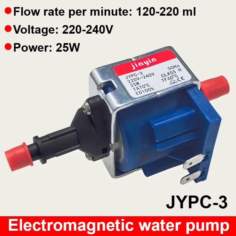 

Jiayin JYPC-3 AC 220 В/240 в 25 Вт мини электромагнитный насос для кофемашины, водяной насос, плунжерный насос с потоком высокого давления 220/куб. См/мин