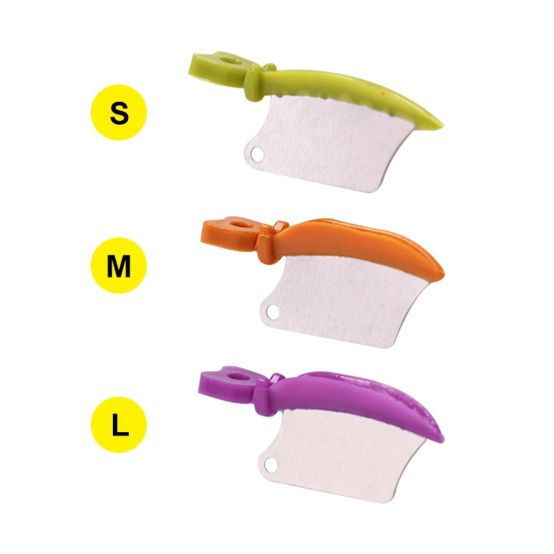 50pcs Dental Prime Teeth Interproximal Plastic Fender Wedges Guard Metal with Protection Steel Matrix Gingiva Blades