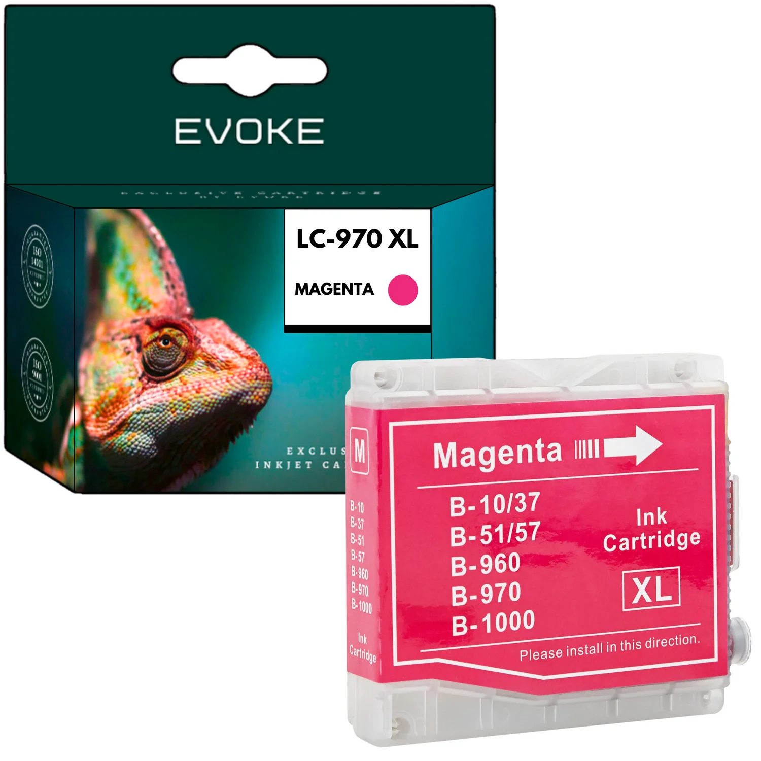 Evoke Compatibele Inkt voor Brother Lc-970 Lc970 Lc-1000 Lc1000 Lc970M Lc1000M Magenta 36 ml 950 Pagina's Dcp-135C 130C 150C 357C