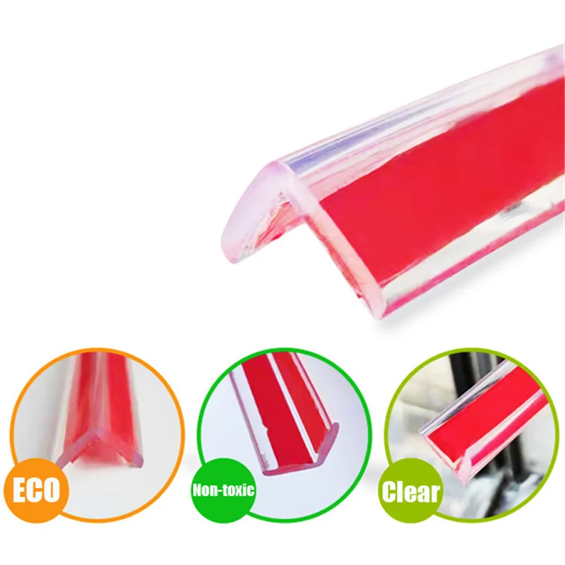 Transparent PVC Baby Protection Strip With Double-Sided Tape Anti-Bumb Kids Safety Table Edge Furniture Guard Corner Protectors