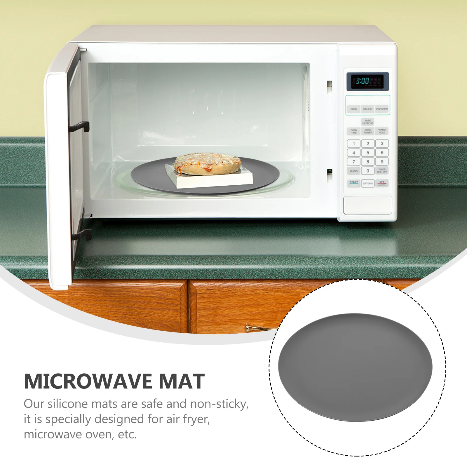 

1Pcs Silicone Plate Mat Thickened Heat Insulation Non-Slip Dinner Placemat Anti-Scalding Easy Clean for Home Restaurant Coffee