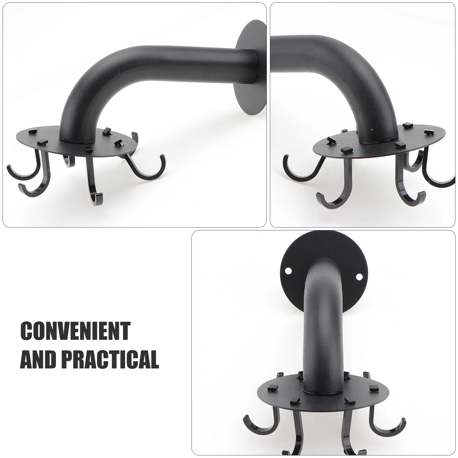 

No Drilling Rotary Wall Hanger Stainless Steel Bathroom Hook Black Rack Heavy Duty Kitchen Towel Hanger Practical Design Durable