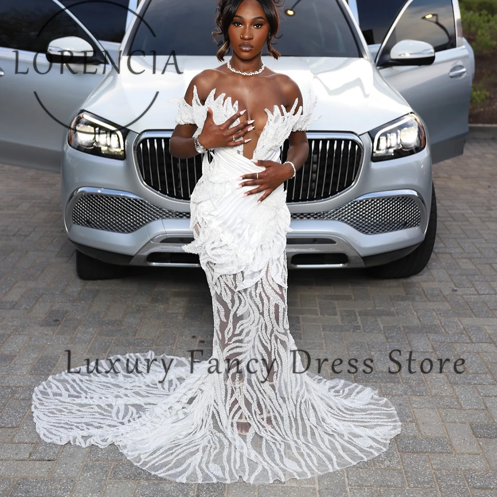 Vestidos de graduación con cuentas brillantes ilusión sirena elegante vestidos de fiesta de noche para mujer vestidos sin mangas personalizados para noite