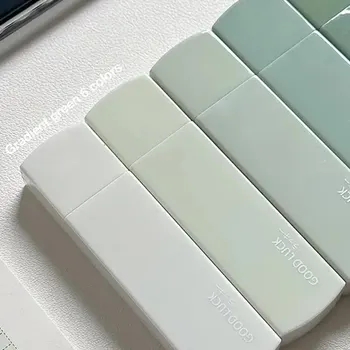 Bande de 6 ratios dégradés Macaron, 1 paquet, portable, muet, sans rail, forme carrée, facile à utiliser, pour l'école, le bureau, la maison