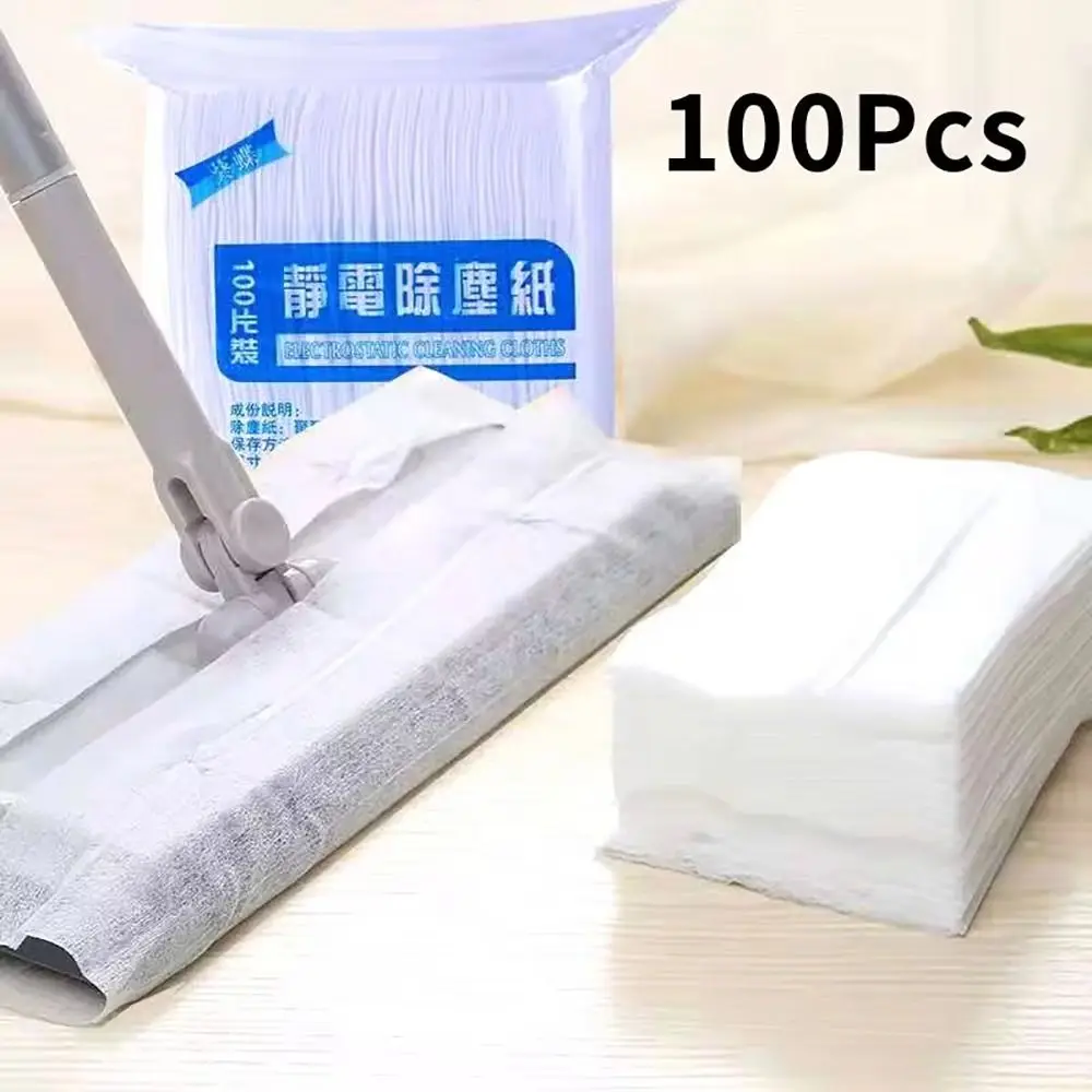 100 pièces 30x20cm jetable électrostatique dépoussiérage vadrouille papier maison lingettes de nettoyage carrelage chiffon de nettoyage accessoires