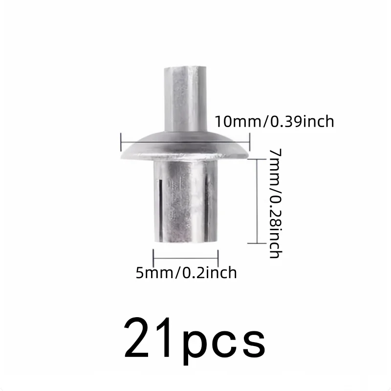 21 pcs 5*7mm Hammer Strike Installation Hammer Drive Rivets, great for Sheet Metal Joining, Rust Resistant Metal