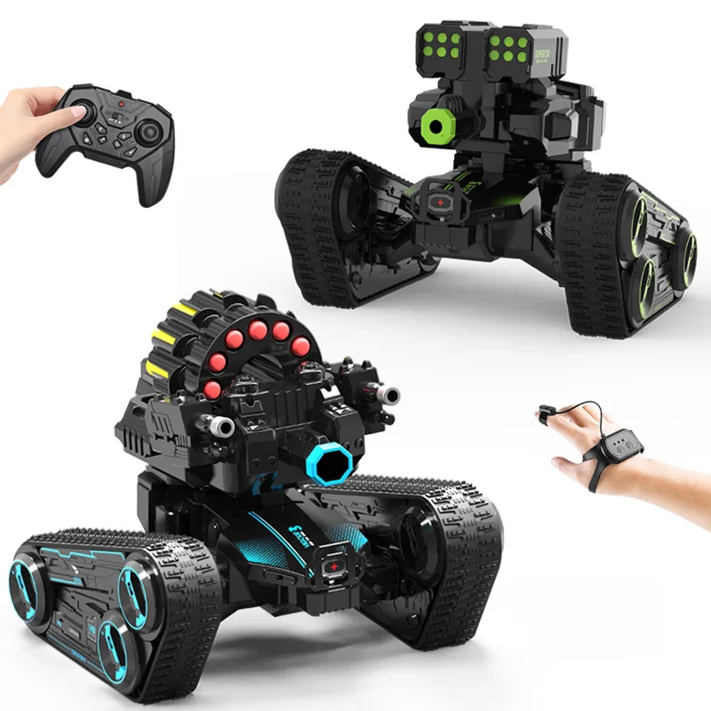 Children's remote control car gesture sensing battle tank four-wheel drive off-road mecha boy toy car