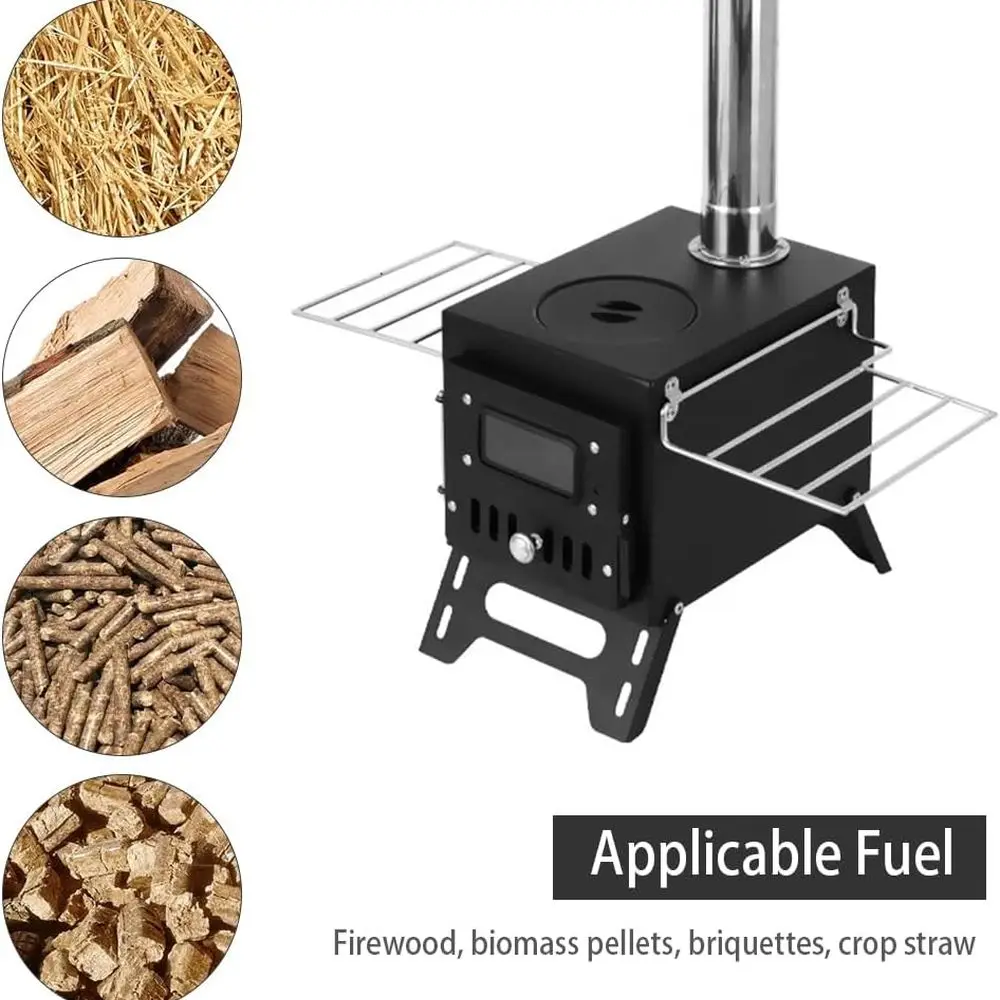 موقد خيمة ساخن، موقد حرق الأخشاب، موقد خشبي محمول للتخييم للخيمة، موقد خيمة للتدفئة والطهي، موقد للتخييم في الهواء الطلق #2