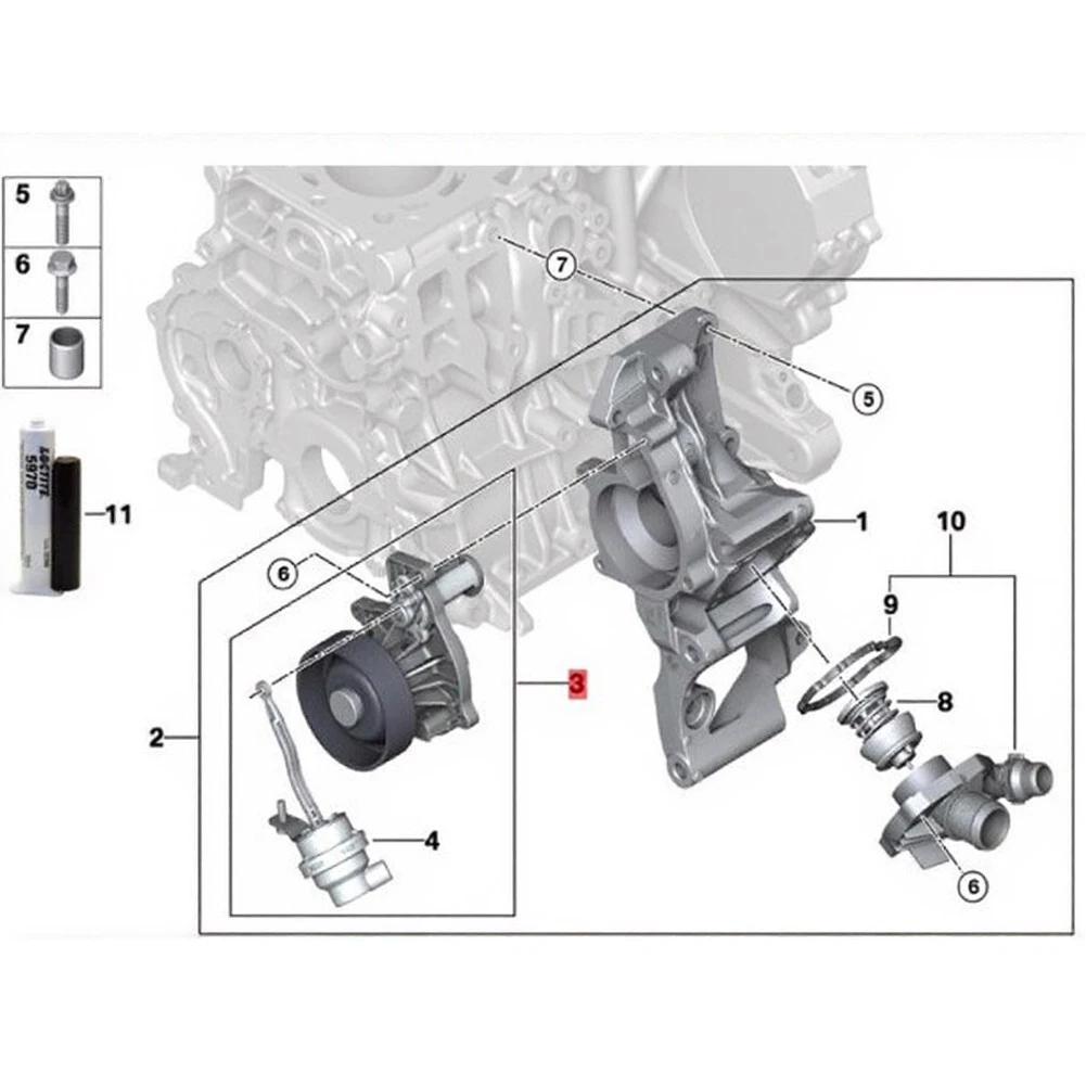 For Engine Cooling System Engine Water Pump Aluminum Water Pump Die-cast Aluminum Housing Electronic Flow Control