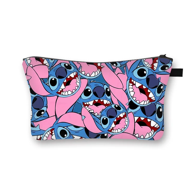 Disney Stitch Large Capacity Makeup Bag Kawaii Cosmetic Bag Anime Cartoon Stich Washing Bag Pencil Case Girl Christmats Gifts