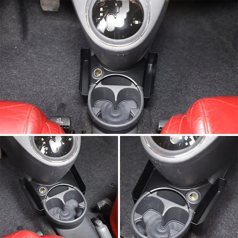 

ABS Black Car Center Console Side Storage Box Multi-Function Mobile Phone Tray Interior Accessories For Fiat 500 2007-2024 LHD
