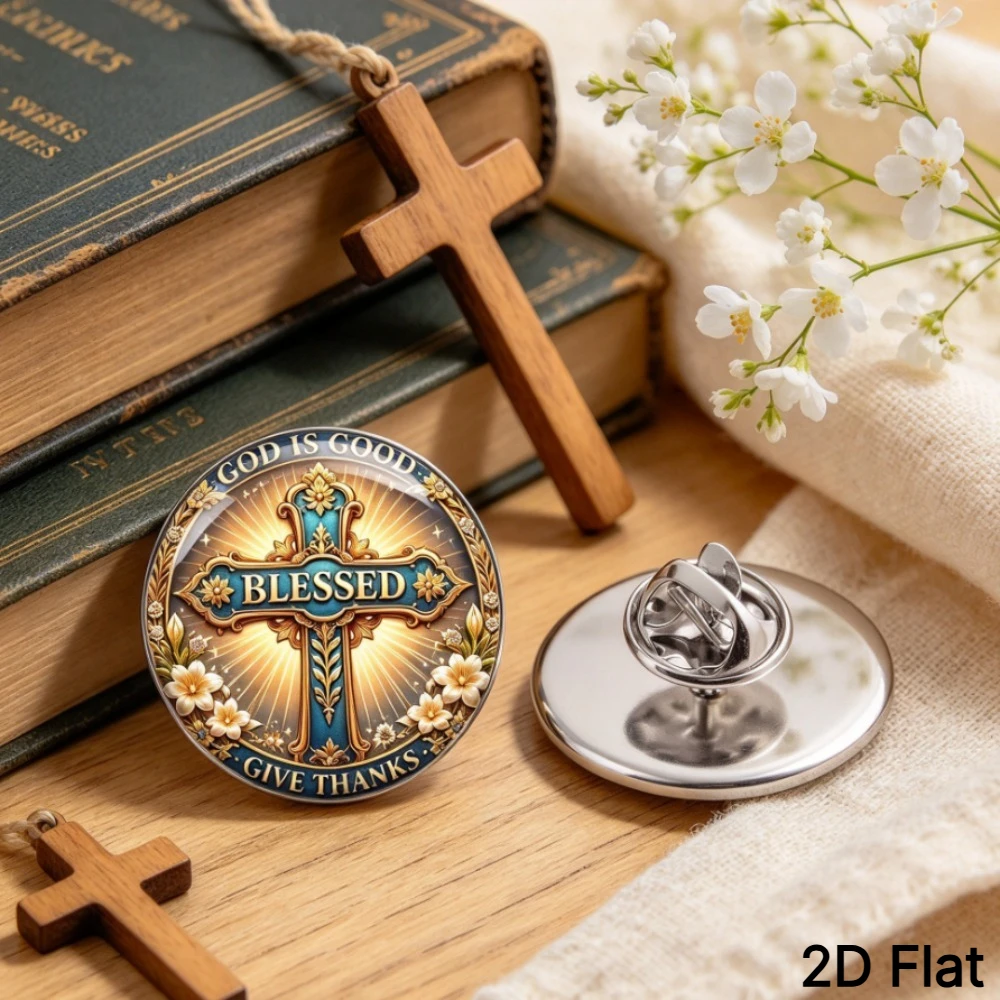 6-20Pcs 2D Flat Blessed Cross Lapel Pin, 
