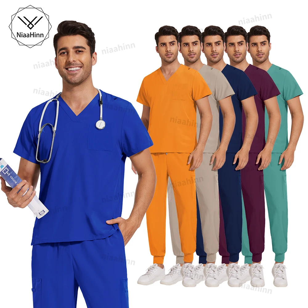 Unisex Scrubs Women Set Nursing Uniforms Male Doctors Nurses Work Clothes Healthcare Pharmacy Clinic Work Wear Dental Mens Scrub