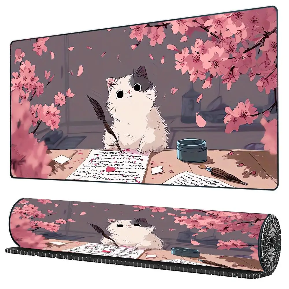 Anime Mouse Pad Gaming Accessories Cartoon Cat Keyboard Mousepad Gamer Desk Mat Cute Computer Offices Pc Cabinet Kawaii Mice
