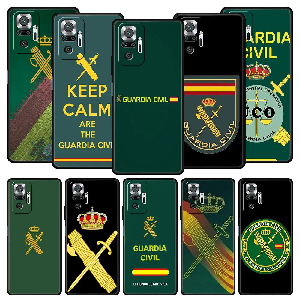 Capa de Celular com Emblema da Guarda Civil Espanhola para Xiaomi Redmi Note 15 14 13 12 4G 9 10 11 Pro Plus 5G 14C 13C 12C 10C Capa de TPU Macia