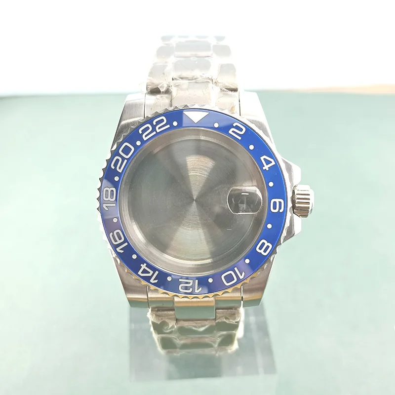 40 มม.เงิน 38 มม.BEZEL 316L สแตนเลส Sapphire Glass Oyster สําหรับ NH Movement 35 36 นาฬิกากรณี