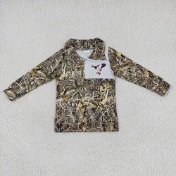 Wholesale Toddler Camo Pullover Long Sleeves Duck Shirt Baby Boy Hunting Tee Lapel Zipper Children Tops