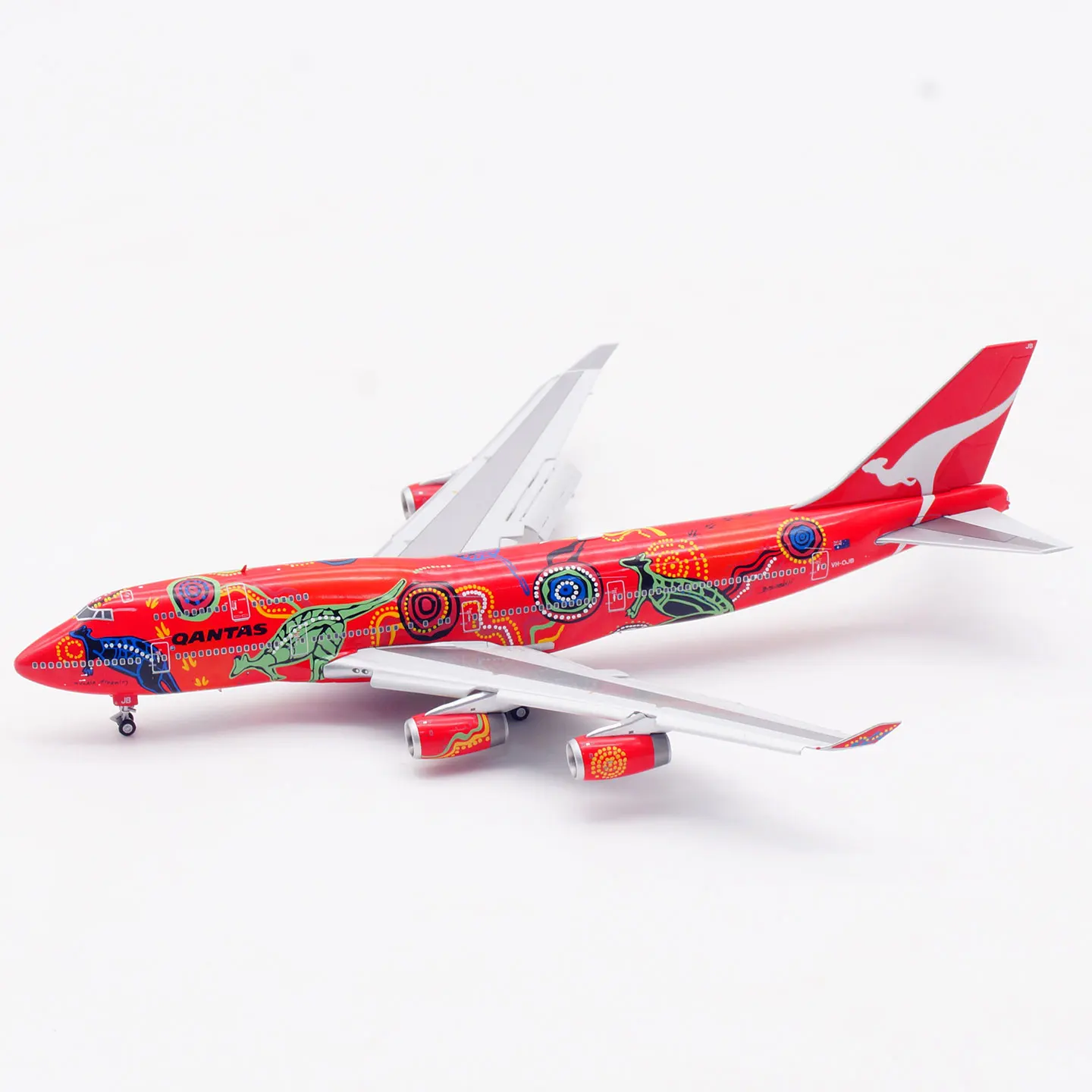 B616502F سبيكة تحصيل طائرة هدية HX نموذج 1:400 Qantas الخطوط الجوية بوينغ B747-400 دييكاست نموذج طائرة VH-OJB اللوحات أسفل