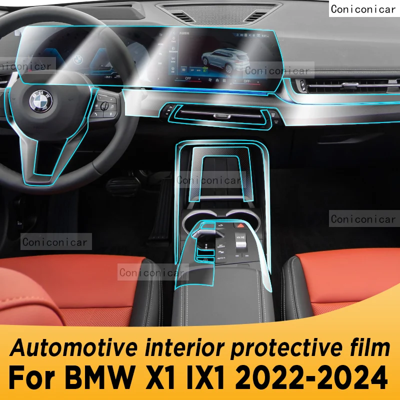 

For BMW X1 IX1 2022-2024 U11 Gearbox Panel Navigation Screen Automotive Interior Protective Film Anti-Scratch TPU Accessories