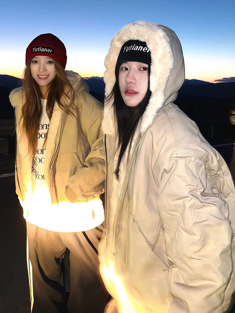 클린핏 남성용 후드 자켓 퍼 칼라 안감 있는 면 코트 가을 및 겨울용 따뜻한 캐주얼