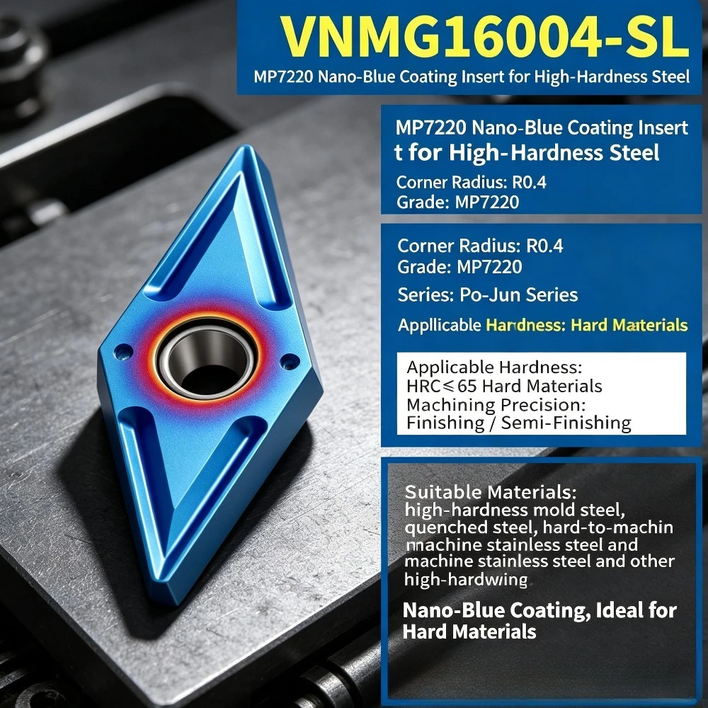 VNMG160404-SL HRC≤50 High Quality External Turning Tool Carbide Insert CNC Turning Lathe Inserts Steel Steel Processing