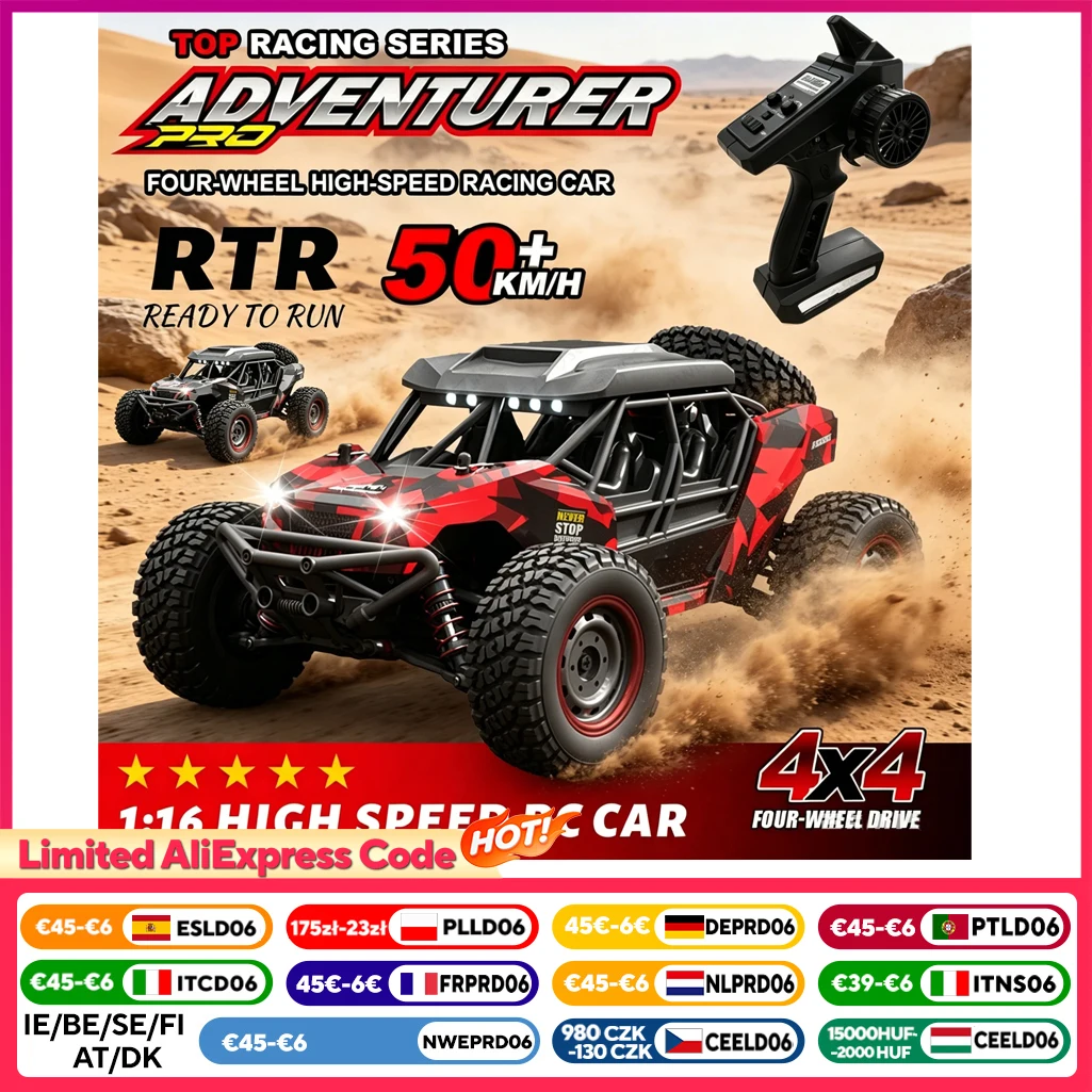 Wltoys Neues RC-Auto 1:16 Hochgeschwindigkeits-50Km/H 4WD 2,4G Elektrisches Offroad-Renn- und Kletterfahrzeug Geburtstagsgeschenk für Erwachsene und Jungen