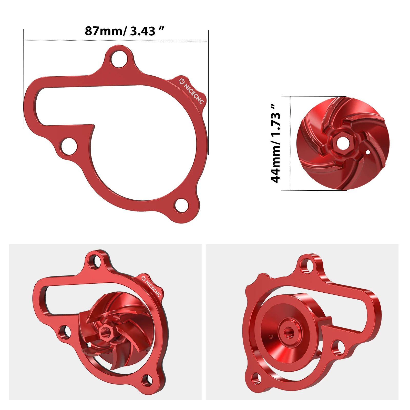 NICECNC Motorcycle Water Pump Impeller Cooler Spacer Kit For 2021-2025 Honda CRF450 CRF450R CRF450RX CRF450RWE CRF 450 R RX RWE