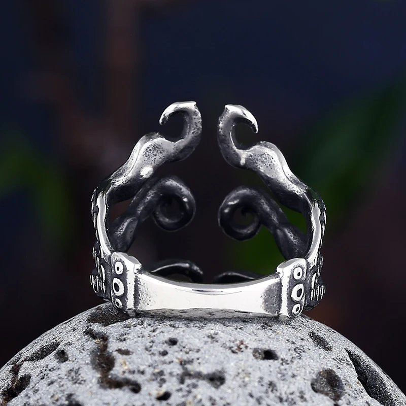 Anillos de marinero de acero inoxidable para hombres, joyería de pulpo Punk de Halloween, encanto de Navidad, regalo de marinero, envío directo