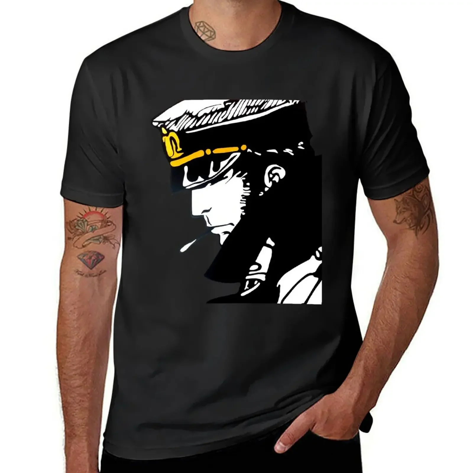 Corto Maltese - Iconic Figure T-Shirt graphics customizeds oversized t shirt blue archive Men's clothing