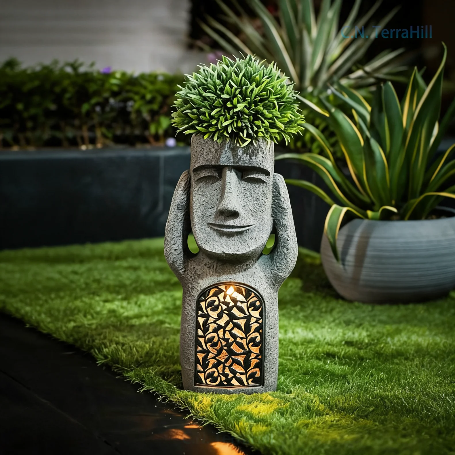 Easter Planter Decoration Multi Use Ornamental Flower Pot Figurine for Patio Yard Home Decor
