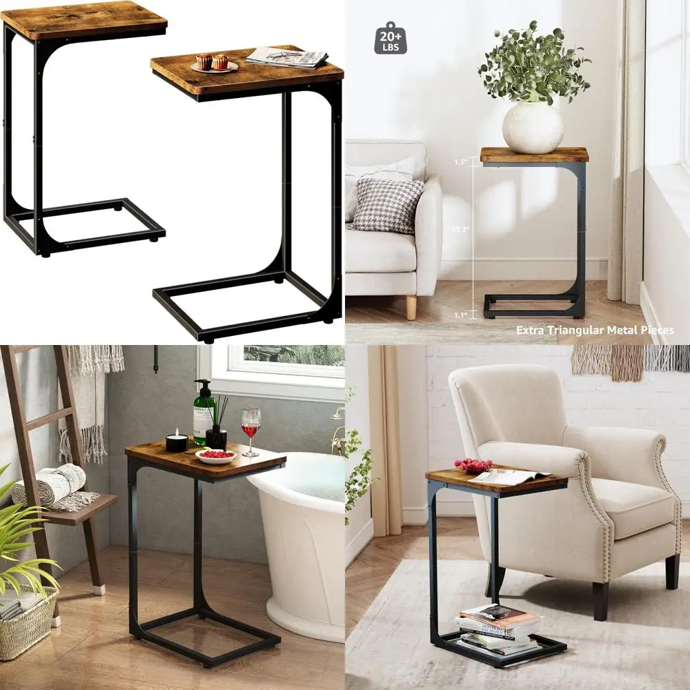 

Коричневый C-образный диван в стиле фермерского дома для гостиной (2 шт.)