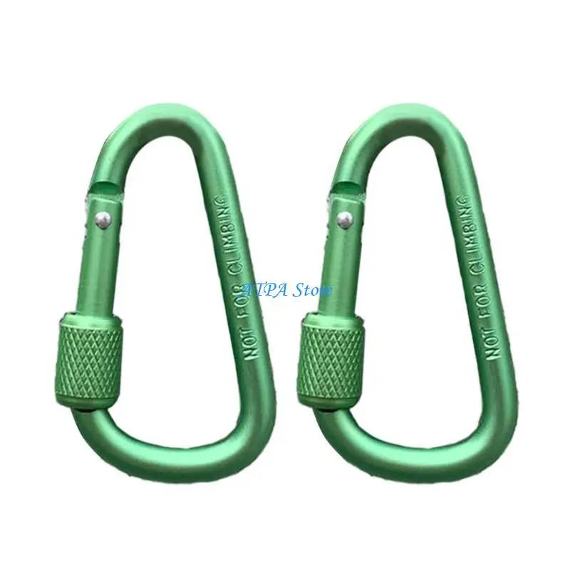 U13C Aluminum Safety Buckle Keychains Hook Locking Carabiner Hiking Clip with Locking