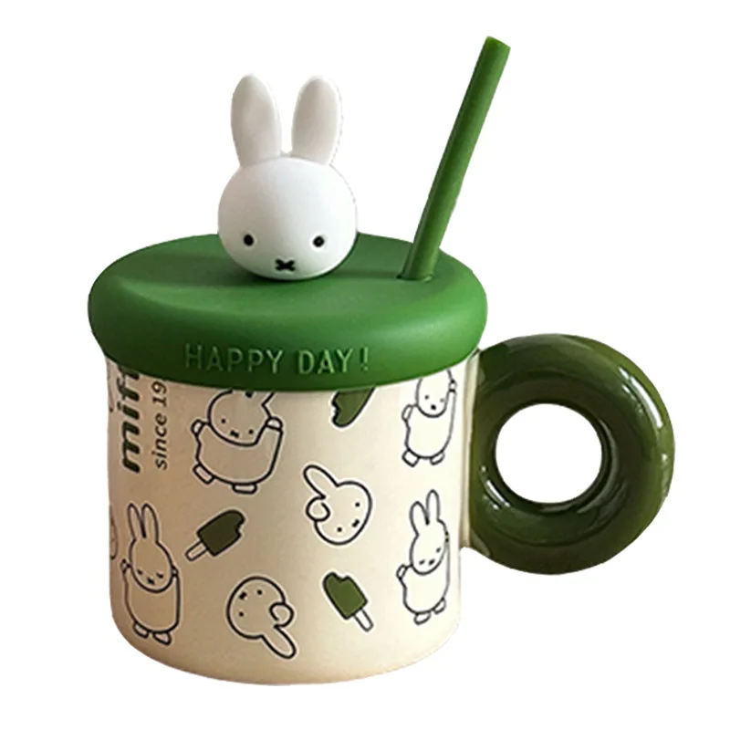

Kawaii Miffy Ceramic Mug Summer Fresh Pastel Couple Cup Stylish for Office Cute Cartoon Bunny High Aesthetic Gift for Friends​