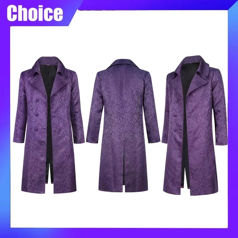 

Joker Cos Coat Heath Ledger Cosplay Costume Movie Style Clothing Halloween Comic-Con Party Carnival Props Adult Windbreake Gift