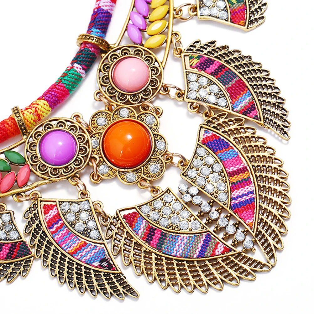 

Bohemian Bohemia Jewelry Necklace Earrings Set Red National Style Vintage Trendy Jewelry Set Wedding Party Birthday Gift