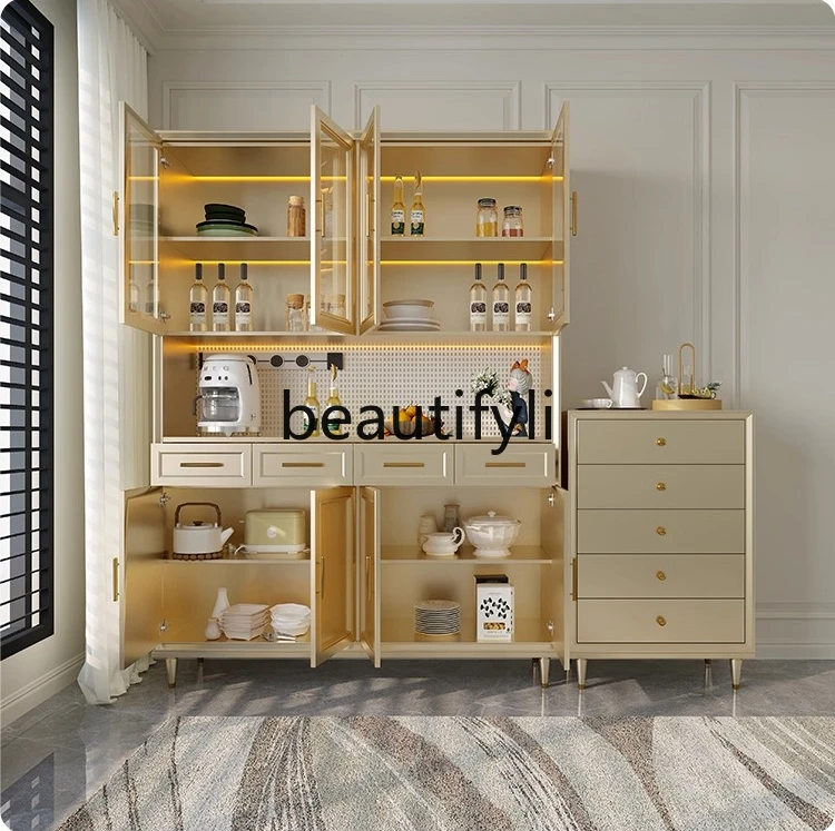 

Solid Wood Wall-Mounted Integrated Storage Cabinet Living Room Cupboard Home Storage Organizer Cabinet