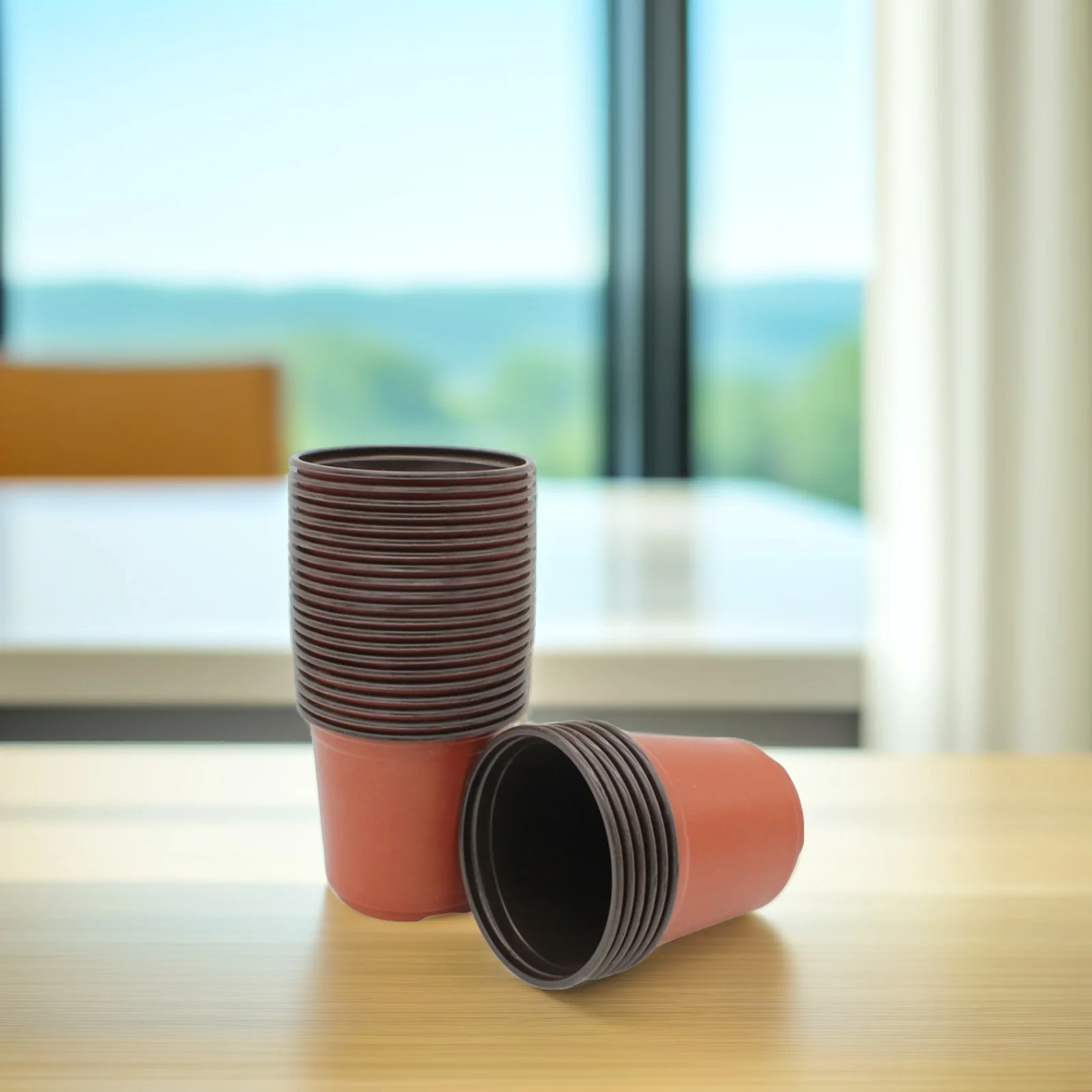 

100 pcs Soft Plastic Flower Pots Lightweight Nursery Containers With Drainage Holes For Seed Starting Transplanting Plastic Pots