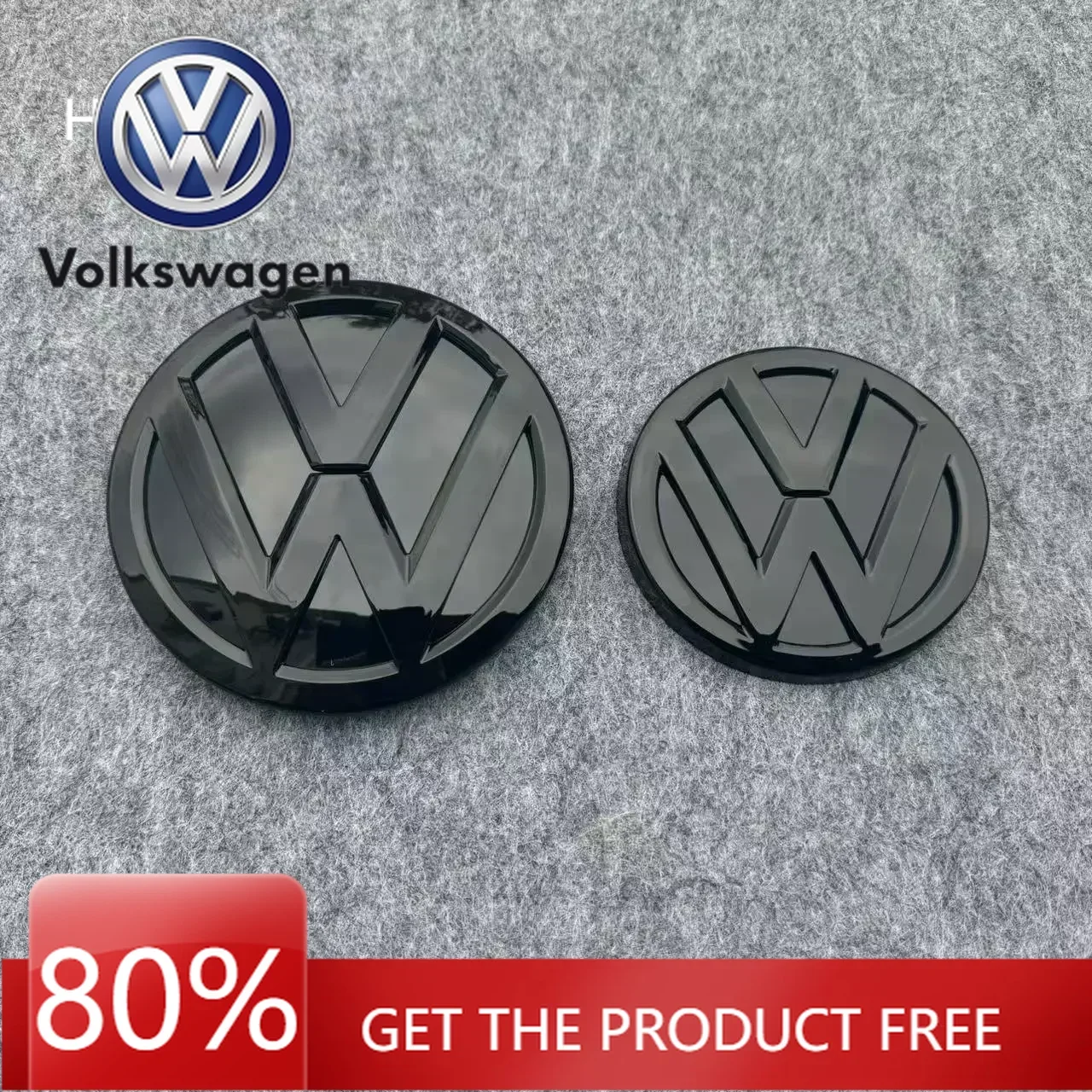 

Эмблема на переднюю решетку радиатора 138 мм и эмблема на крышку багажника 110 мм для Volkswagen Golf 7.5 MK7.5 2018 года.