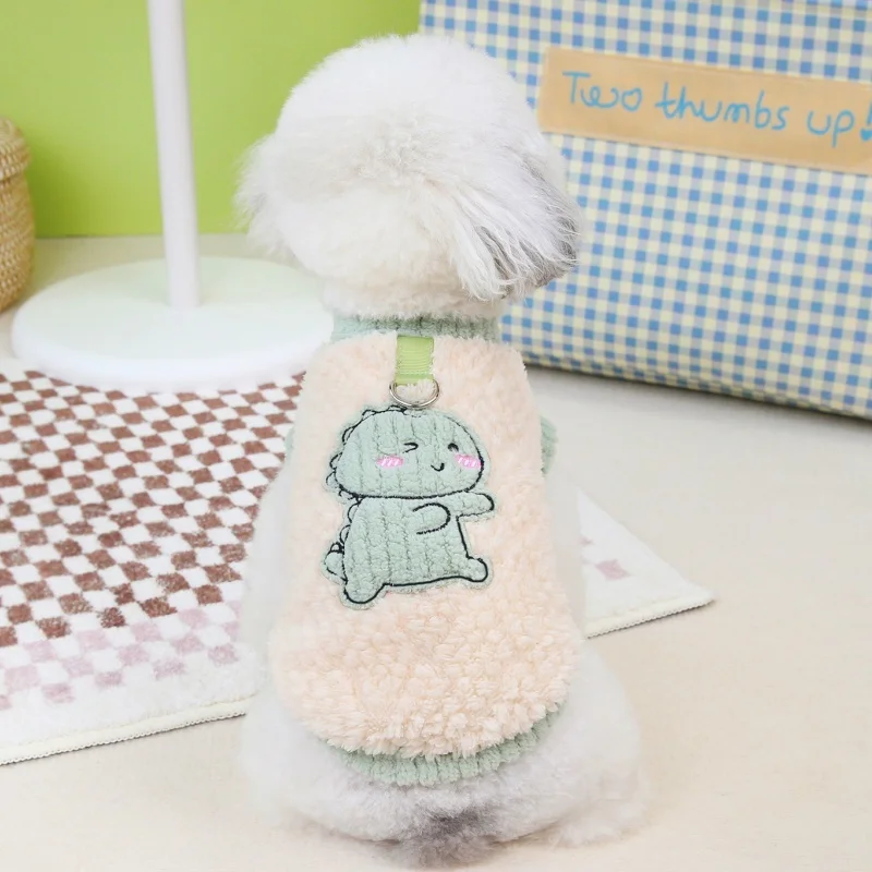 Modische Hundepullover Warme Plüsch-Hundekleidung Herbst Welpenweste mit Tierdruck Katzenpullover Niedlicher Haustier-Sweater Pudel-Bekleidung – Detail 9
