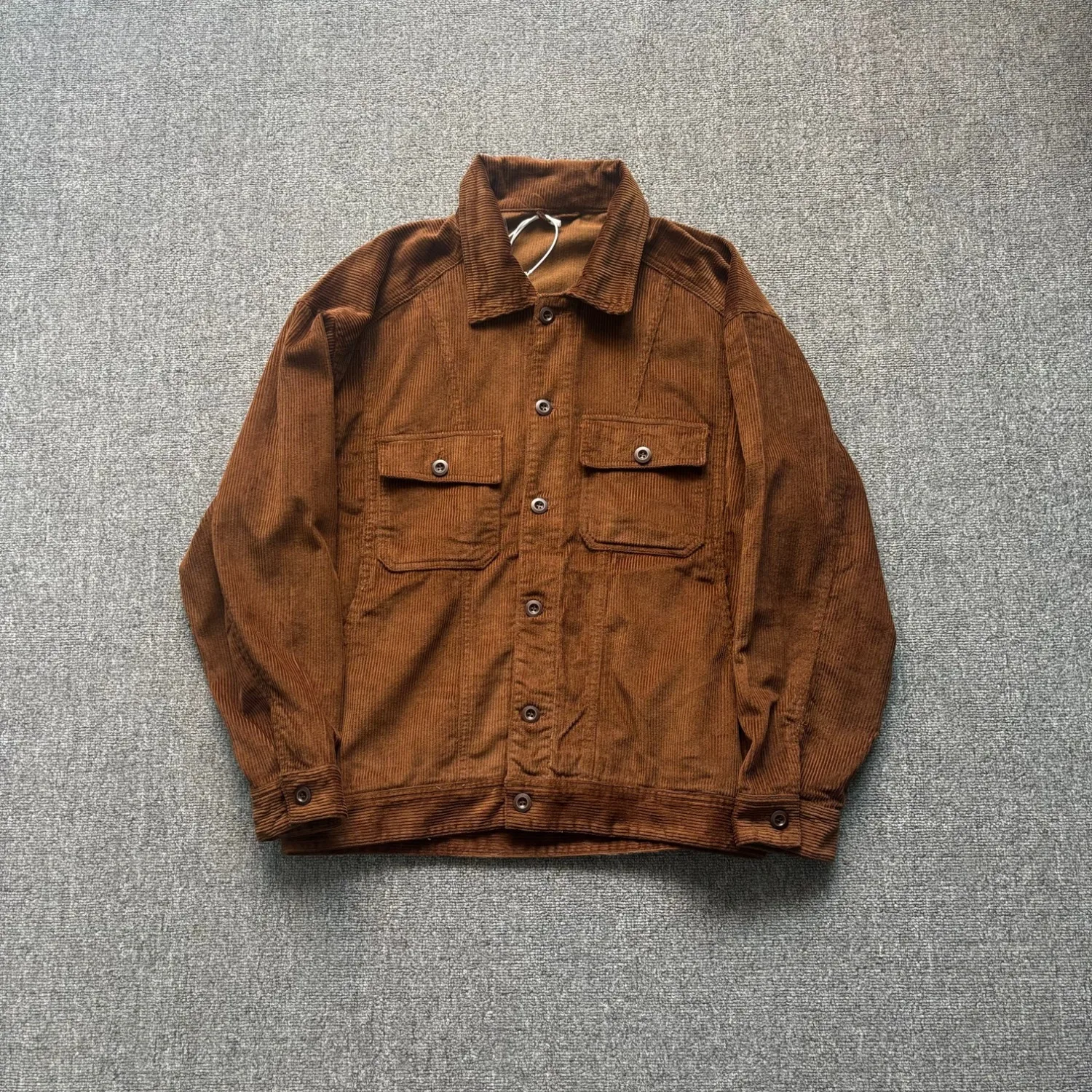 Autumn retro corduroy jacket men's multi-pocket lapel workwear style casual jacket