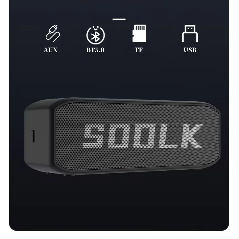 

SODLK TX5 Mini Bluetooth Speaker 20W Surround Sound System with AUX/UCB/TF/BT Playback Mode IPX7 Waterproof and Dustproof