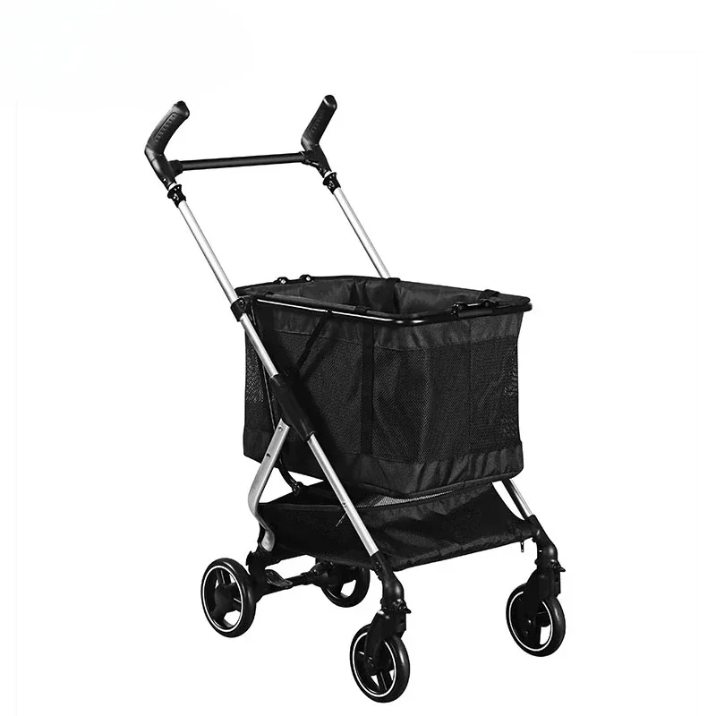 

Lightweight Aluminum Folding Cart - Portable Shopping Trolley for Elderly/Supermarket/Travel