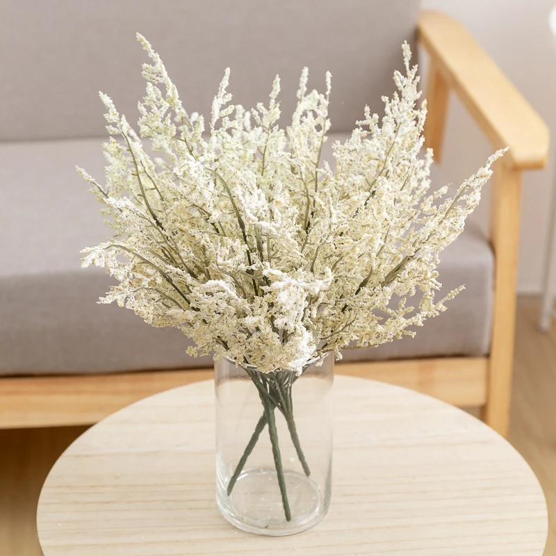 5PCS White Grass Autumn Artificial Flower White High Quality For Wedding Living Room Outdoor Home Decoration Bouquet Fake Plant