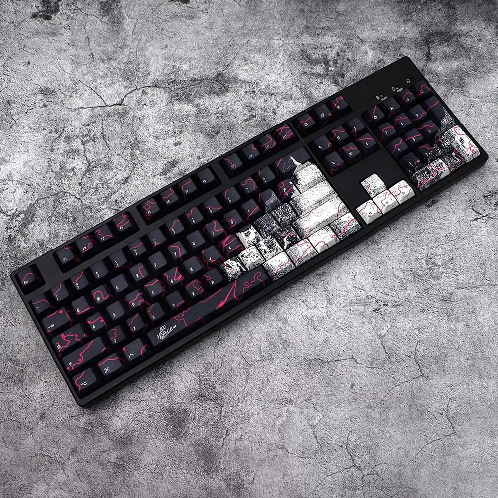 

146 Key Graffiti Theme Full Set Keycaps Cherry Height PBT Thermal Sublimation For 61 68 75 87 96 104 108 Mechanical Keyboard