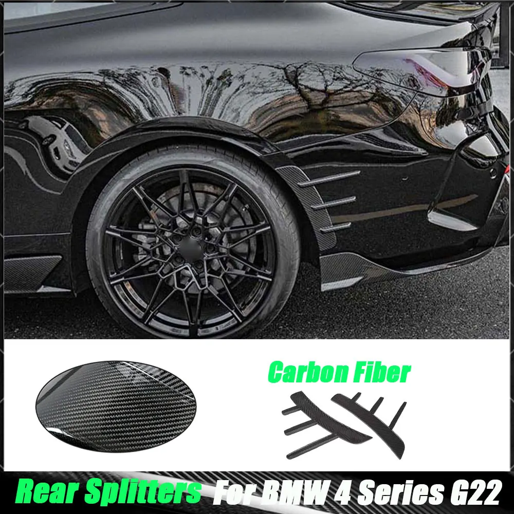 

Сухой карбон, 2 шт./компл. для BMW 4 серии G22 G23 Coupe 2021 + задние бамперы, накладка на вентиляционное отверстие, спойлер, канистры, сплиттеры, Стайлинг автомобиля