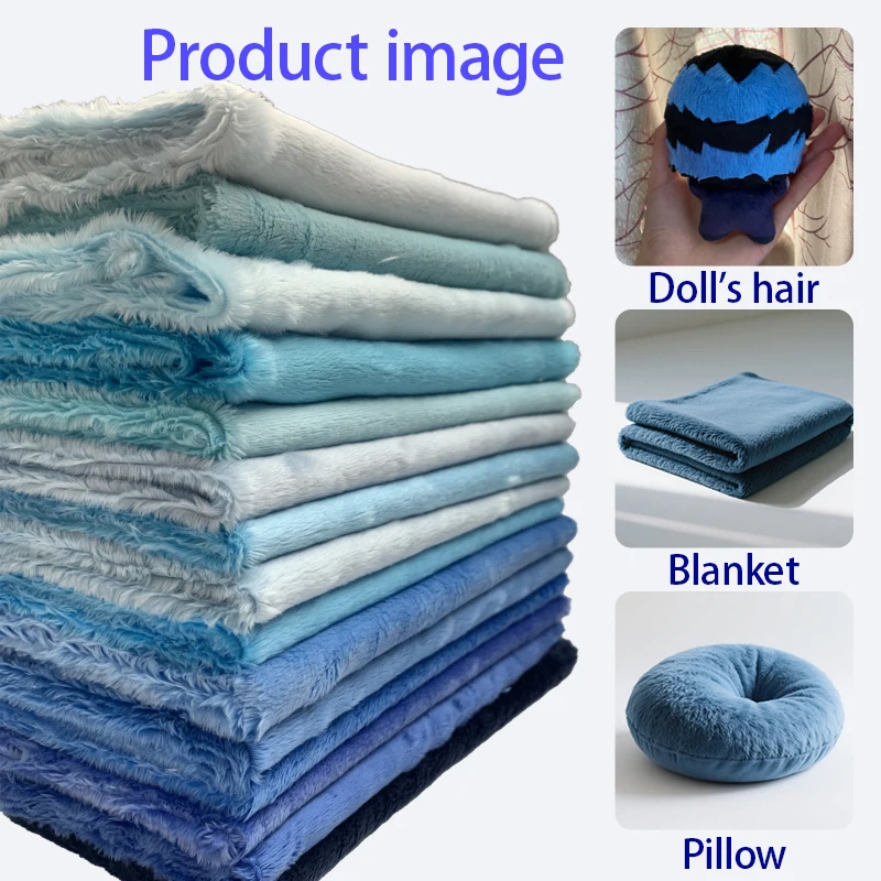 5mm Short Plush Fabric Blue Soft Smooth 150x50cm Artificial Fur Polyester Fabric DIY Plush Sewing Fabric Cotton Doll Fur Fabric