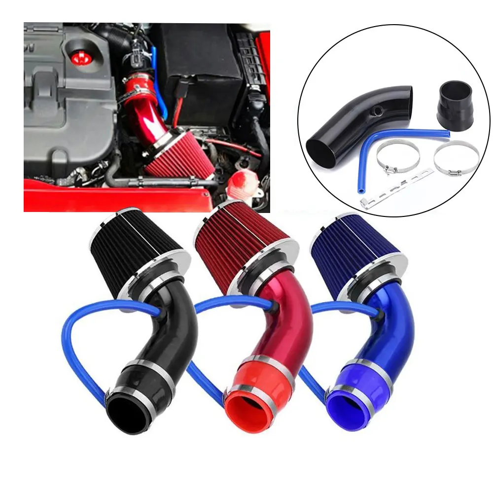 3'' inch 76mm Universal Aluminum car Air Intake Pipe kit Pipes cold Air Intake System Duct Tube Kit Air filter 